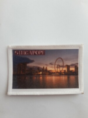 Singapur Skyline Reisen Reisender Asien 3'' Sublimation Patch Abzeichen 