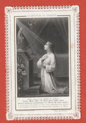 CANIVET - FROMMES BILD - 19. Jh. - DIE HINGABE AN DEN ROSENKRANZ