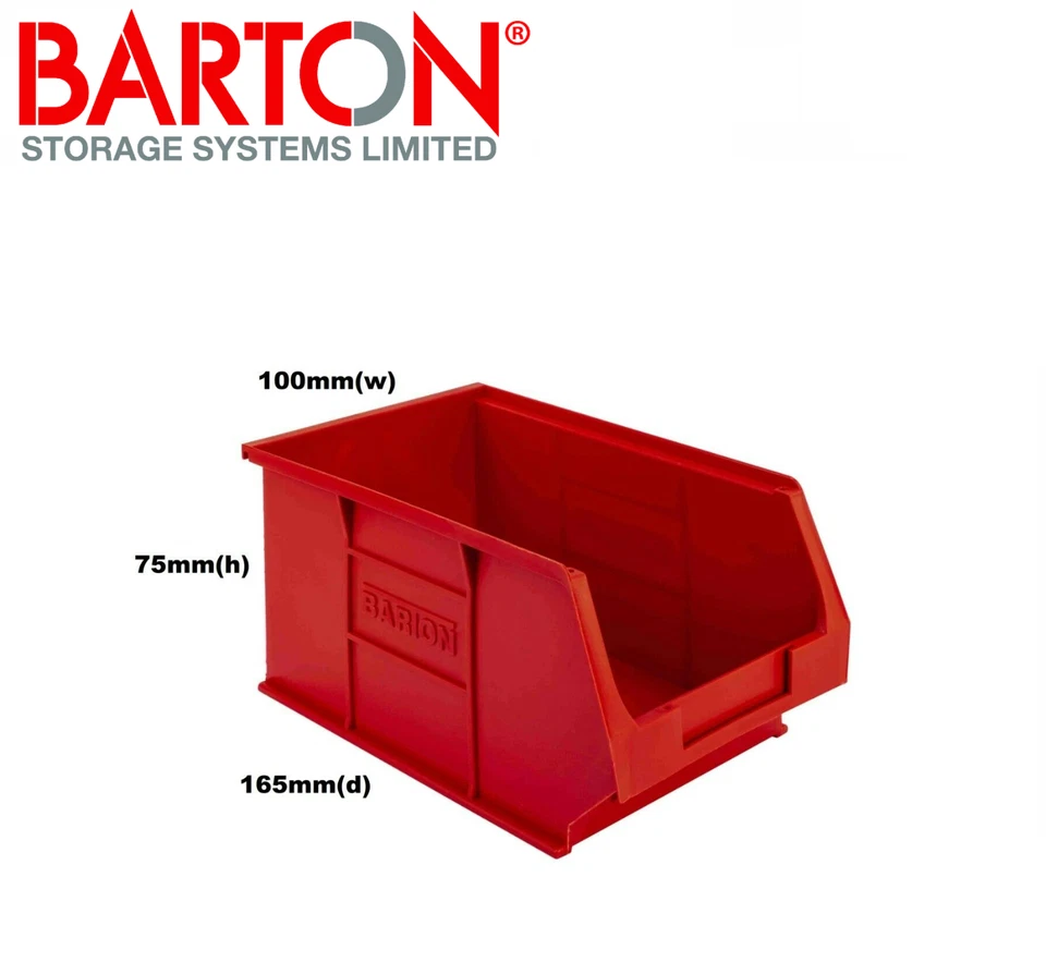 Red Plastic Parts Lin Bins - S - XL Component Storage Boxes Picking Bin Workshop - Image 2 of 4