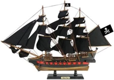 Handcrafted Nautical Decor Wooden Black Pearl Black Sails