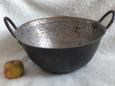 Vintage gehämmerter Kupfer Kessel Topf - 3 kg - dekorative rustikale Wohndeko Pflanzgefäß
