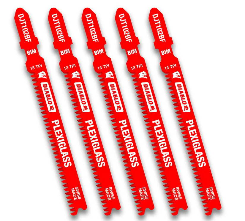 Diablo TShank 35/8 In. x 13 TPI BiMetal Jig Saw Blade for Plexiglass