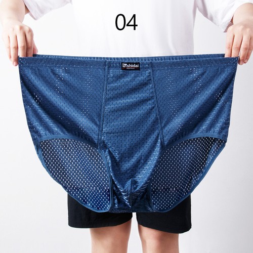 Malla de seda helada para hombres Ropa interior de cintura más pantalones cortos Ropa interior transpirable Papá 2XL-10XL - Imagen 16 de 16