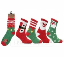 12 Pairs Christmas Socks Snuggle Toes Bed Socks & Slipper Socks Women  UK 4 - 8