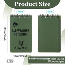 Pack Waterproof Notebook 3 x 5 Inches Pocket Notepad All Weather Memo Pads wi — image 3