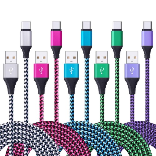 FiveBox 5Pack 6FT USB Type C Cable Phone Charger Fast Charging Cord...