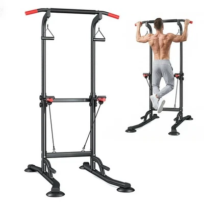 Station Musculation Barre Traction Dips Pompes Élastiques Fitness Maison - Photo 1/4