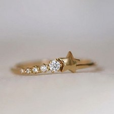 Round Cut White Diamond Eternity Wedding Band Ring 14K Yellow Gold Finish