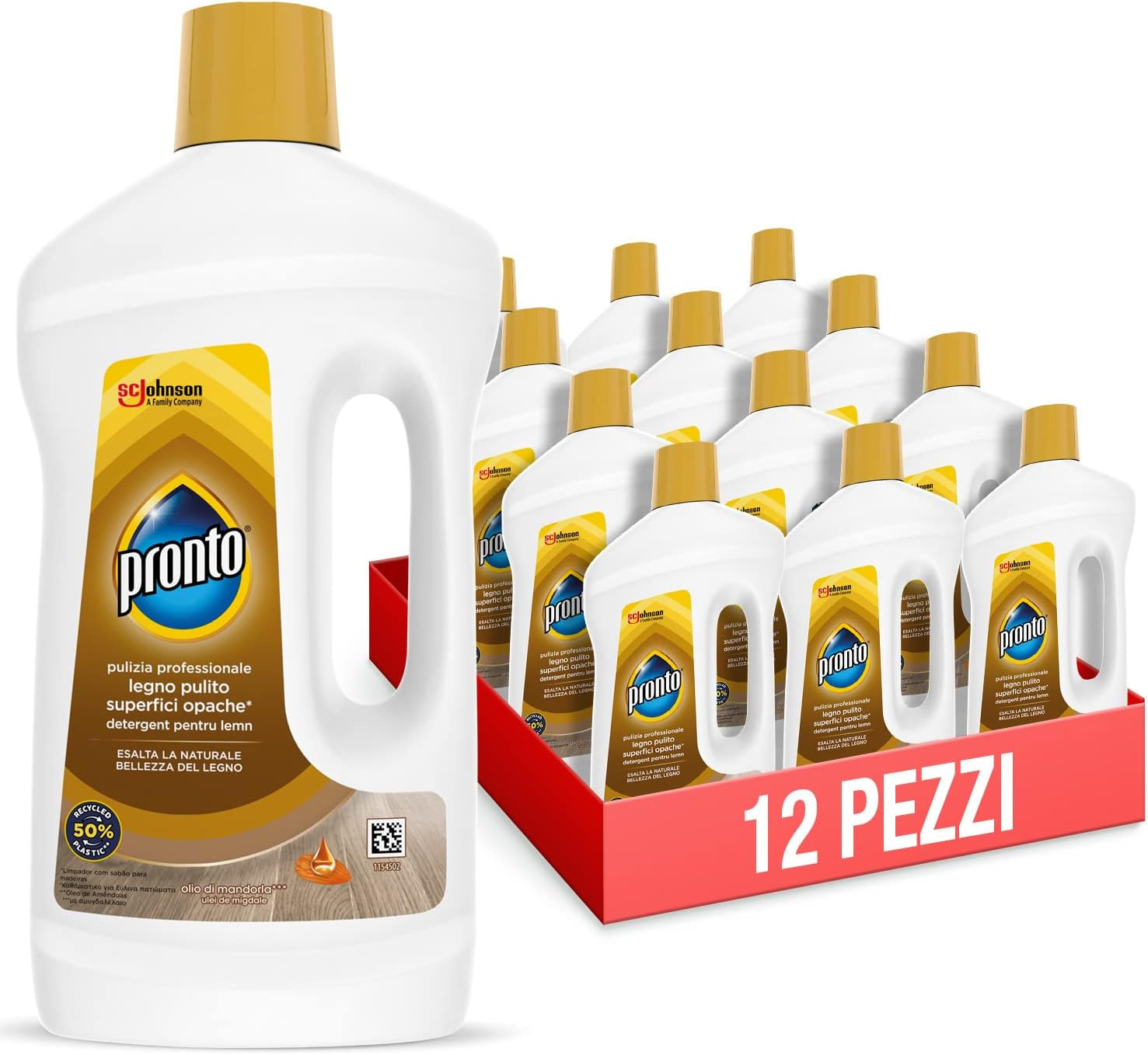 Pulizia Veloce Parquet Opaco - Pronto Legno Pulito 750ml Mandorla