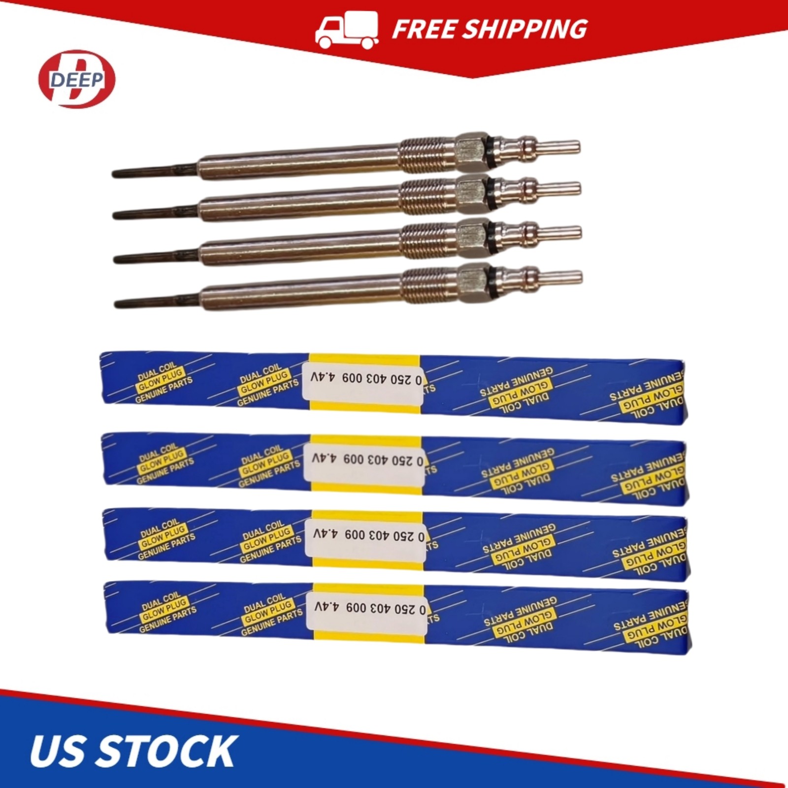 0250403009 4PCS Diesel Glow Plug For Audi Q5 Q7 Porsche Cayenne VW Touareg New