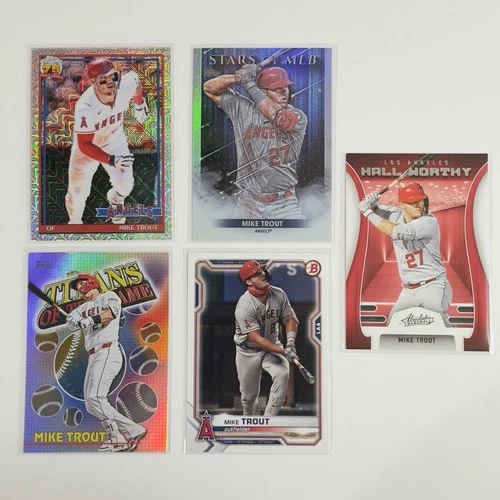 Mike Trout Lot (5 Cards) - Topps Panini Refractor MLB Angels RC Patch Auto MVP