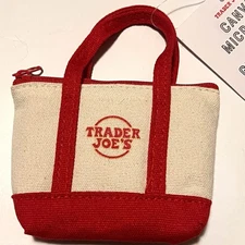 Trader Joe’s Canvas Micro Tote + Shop Bag Limited Edition Holiday Red FAST SHIP