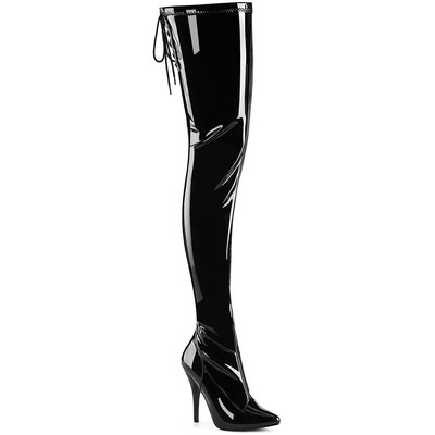 Pleaser 5'' Heel Lace Back Stretch Crotch Boots Adult Women Shoes Seduce/4000Slt