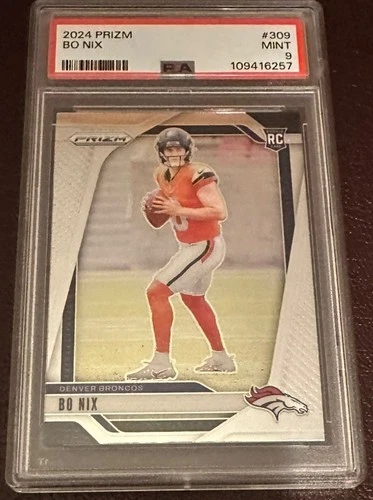 2024 Panini Prizm - Bo Nix #309 (RC) PSA 9 MINT Denver Broncos Rookie