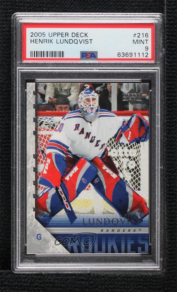 2005-06 Upper Deck Young Guns Henrik Lundqvist #216 PSA 9 MINT Rookie RC HOF 1c7