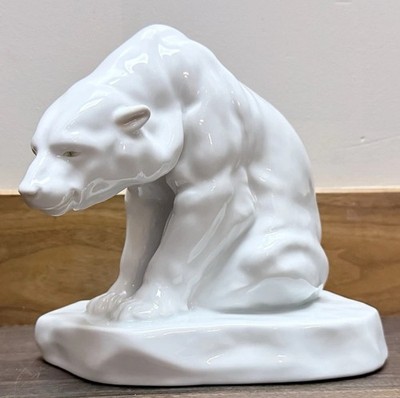 Herend Hungary Bela Markup White Porcelain Polar Bear 1927 MCM Figurine 