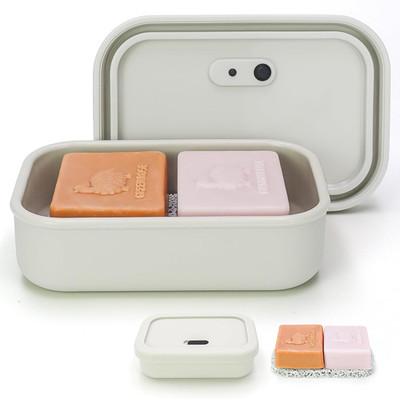 AIDIMMING Large Vented Silicone Travel Soap Case, Leak-Proof Shampoo Bar Holder
