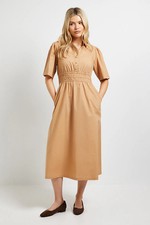 Dorothy Perkins Camel Midi Dress Womens Occasion Dresses