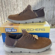 Skechers Garza-Gervin Slip-Ins Shoes Mens 13 Dark Brown Hands Free Comfort NEW
