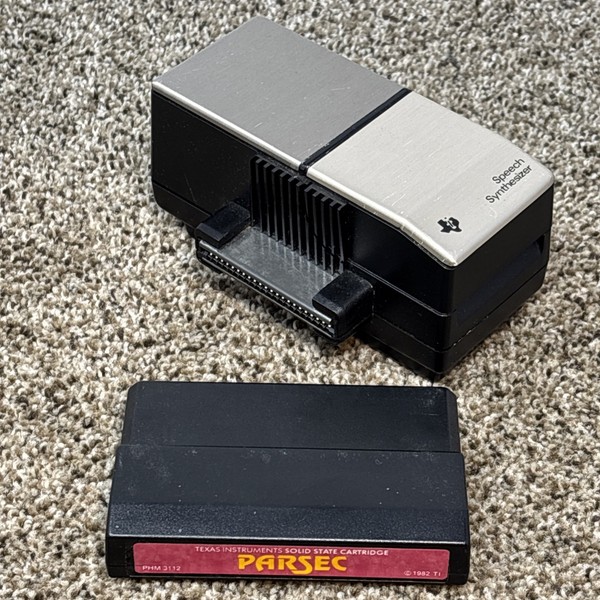 Sintetizador de voz vintage TI-99/4A Parsec juego PHP1500 Texas Instruments probado