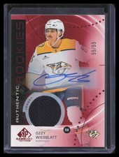 Ozzy Wiesblatt Rookie Auto 2025-26 SP Game Used #AR-OW Red Auto Jersey #/99