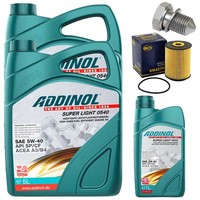 MotoröL Filter Set Addinol 5W-40 11 Liter + Schraube FüR VW Phaeton 6.0 W12 3D1
