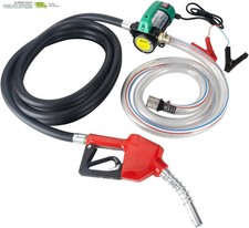 Diesel Transfer Pump 12V 260W Fuel Transfer Pump with Auto Shut-Off Nozzle Hoses
