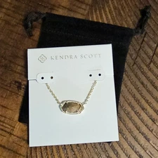 NEW Kendra Scott Elisa Necklace Gold Stone Pendant Adjustable Chain