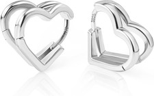 Heart Hoop Earrings for Women, 925 Sterling Silver Huggie Hoop Hypoallergenic El