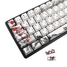 65 Percent Plum Blossom Keycap Set OEM Profile Japanese PBT Custom Key Caps