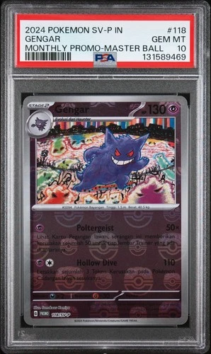 New ListingPSA 10 Gengar 118  SV-P Pokemon Monthly Promo Master Ball Holo IN Indonesia