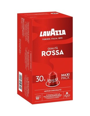 Lavazza Espresso Qualita Rossa, Full-bodied and Balanced Espresso, 30 Capsules, 