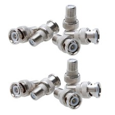 10PCS BNC Male to F Female Coaxial Adapter Maintenance Part for CCTV Security
