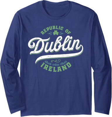 Ireland Eire Vintage Irish Capital Dublin Present Fan Long Sleeve Tshirt