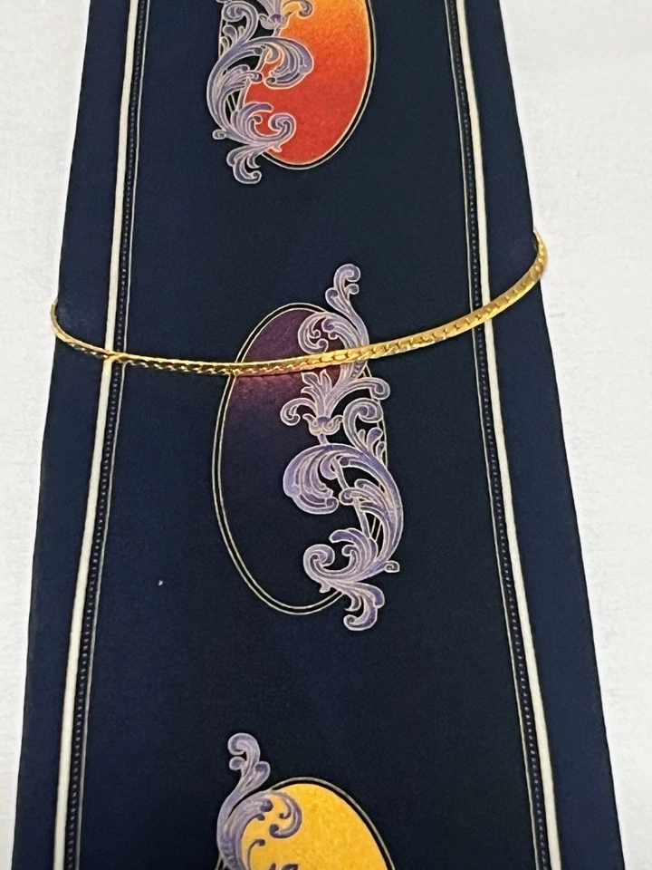 Corbata de seda para hombre Giorgio Brutini Collezione 58 1/2 pulgadas azul marino (L:T3) Foto 3 de 4