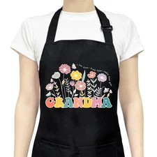 Floral Apron for Women with 2 Pockets Adjustable for Cooking BBQ Baking