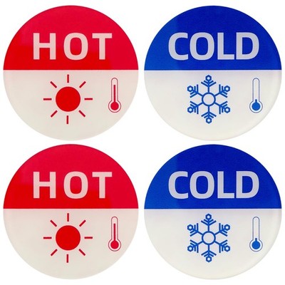 4 Pack Hot and Cold Water Stickers Self-adhesive Acrylic Hot... 