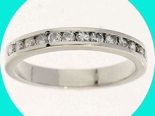 Natural Diamond Anniversary Wedding Band Ring .38CT Platinum 3.1MM Size 7