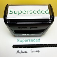 Superseded Rubber Stamp Green Ink Self Inking Ideal 4913