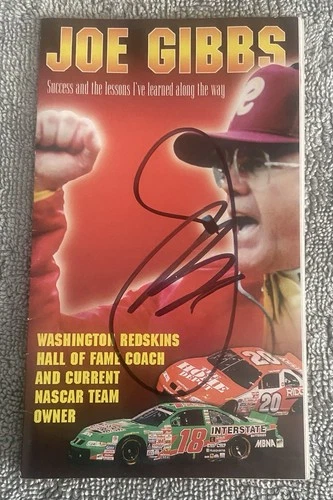 WASHINGTON REDSKINS NASCAR JOE GIBBS HOF COACH SIGNED NASCAR PAMPHLET
