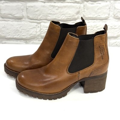 Bullboxer Womens Cory Chelsea Boots Size 10 Cognac Leather Platform Portugal NEW