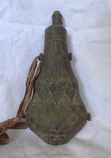 Rare Antique G & JW Hawksley Brass Rifle Shotgun Powder Flask Black Powder