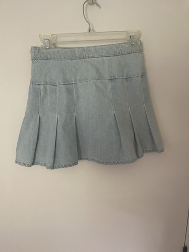 Vtg. Denim Short Skirt by Bershka size 2 Womens/Teens side zip - Picture 3 of 6