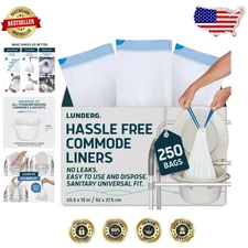 Value Commode Liners 250 Count - Medical Grade, Universal Fit, Disposable, Od...