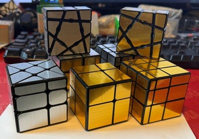 Rubik's Cube Magic Twisty Cubes Lot of 7 - Mirror Cube Collection (2 Boxed)