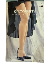 Dressbarn Control Top Silken Sheer Size B Navy Pantyhose