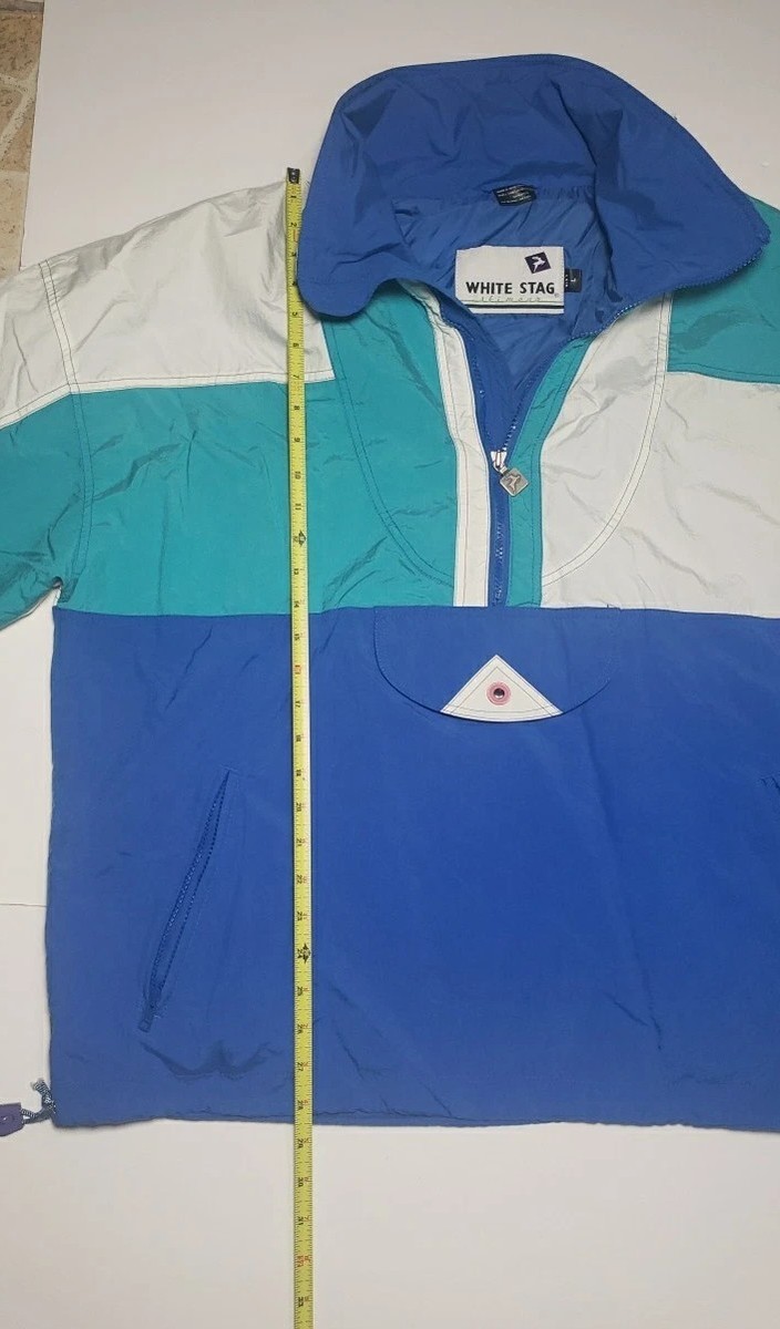 Vintage White Stag Mens Sz L Ski Wear Blue White Winter Snow
