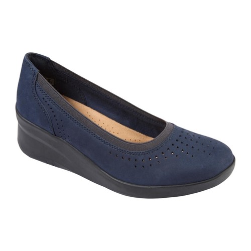 Clarks Damen Suttyn May Pumps – Eleganter Keilabsatzschuh Aus Schwarzem Leder – Mit Ultimate-Comfort-Fußbett & Flexibler Sohle