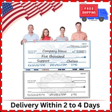 Reusable Big Checks for Presentation 40 x 16 in Large Oversized Dry Erase Pla...