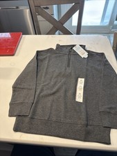 NEW Cat Jack Kids Quarter Zip Mock Neck Sweatshirt Size XS 4/5 Gray